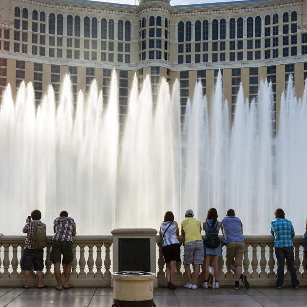 Tourists at the Bellagio Fountains