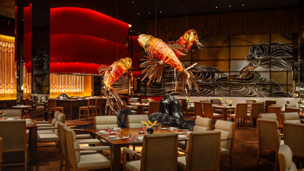 Inside the dining room at Mizumi, a luxury restaurant on the Las Vegas Strip