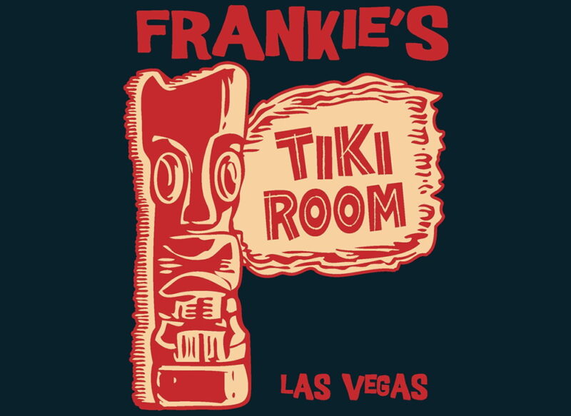 Signature tropical cocktails are served in a unique ceramic tiki mug at Frankie’s Tiki Room.