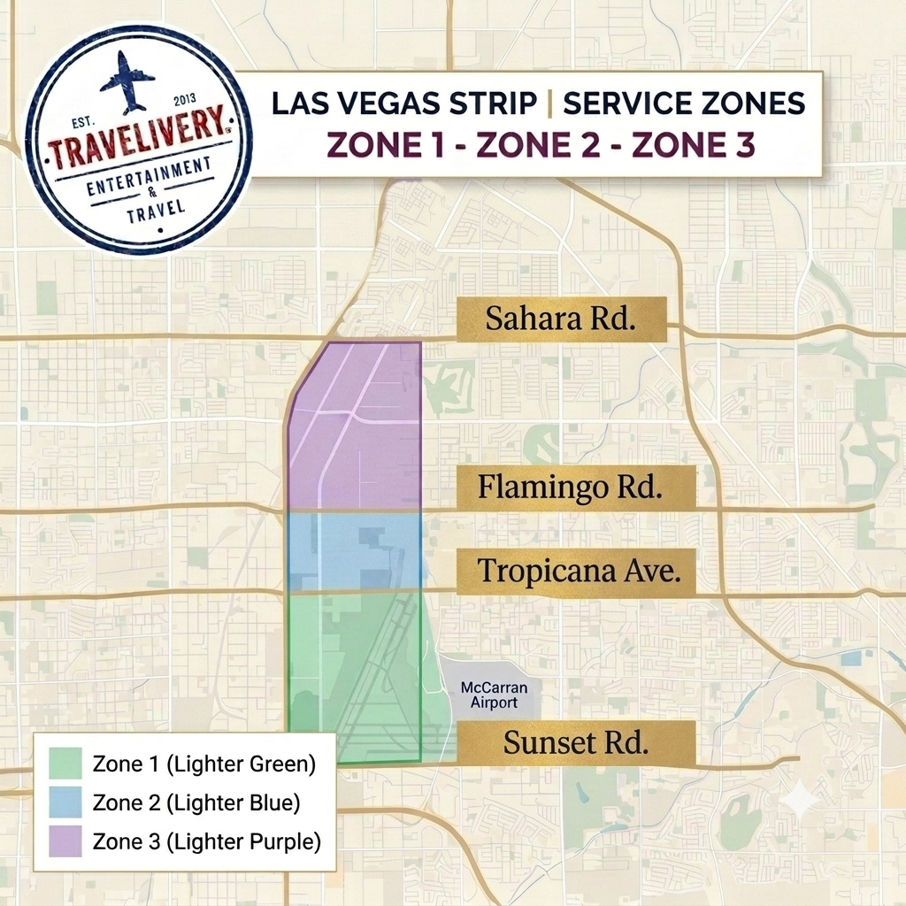 Las Vegas Taxi Flat Rate by Zone Map