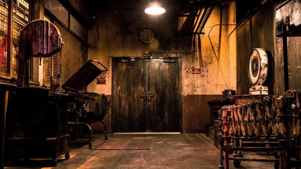 Themed escape room set for the Official SAW Escape Room and Escape Blair Witch in Las Vegas