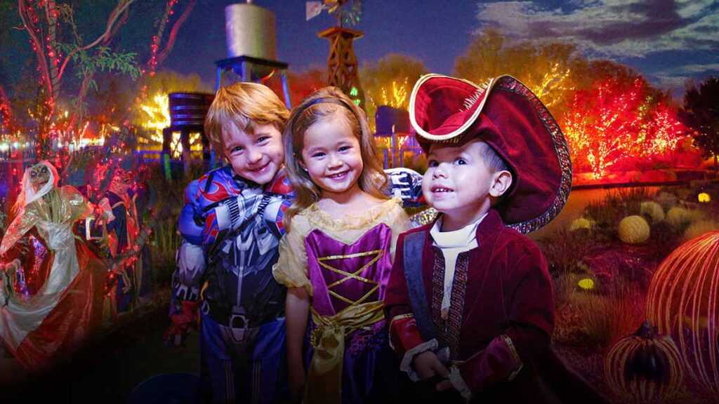 Children trick-or-treating at Springs Preserve's Haunted Harvest event in Las Vegas